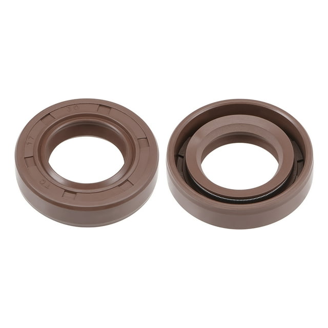 Sello de aceite 17mm de diámetro interior, 30mm de diámetro exterior, 7mm de grosor, goma de fluorocarbono, doble labio, 2 piezas
