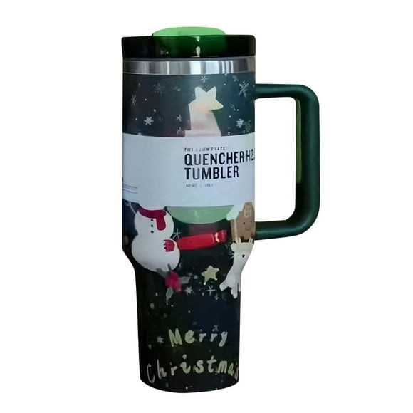 LILELIS a Must Have ! Outdoor Casual Car Cup Made of Stainless Steel Material with Convenient Handle and Straw Cup Design Making Every Trip Full of Warmth and Fashion! Cup Black 26cm