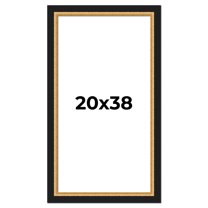 20x38 Frame Gold Real Wood Picture Frame Width 2.25 Inches | Interior Frame Depth 0.5 Inches |