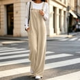 thumbnail image 2 of Taqqpue Women's Corduroy Overalls Wide Leg Jumpsuit Adjustable Straps Sleeveless Loose Casual Long Pants with Pockets Solid Color Fashion Streetwear for Women Size S-XXL, 2 of 9