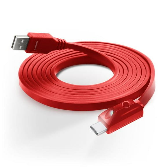 Naztech 14173-HYP 6 Pieds A Mené USB-A à USB-C 2.0 Charge et Câble de Synchronisation&44; Rouge