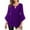 *Purple, variant on ClodeEU Women's Ruffle 3/4 Sleeve Elegant Blouses,Crew Neck Double Layers Mesh Shirt Tunic Tops Red,Womens Plus XXL
