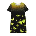 thumbnail image 3 of Spazoro Kids Girls A Line Dresses, New Style Round Neck Short Sleeve Butterfly Print Princess Dress for Child Girls Yellow Size 13 T, 3 of 4