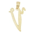 thumbnail image 5 of 10K Solid Real Yellow Gold Personalized Cursive V Initial Pendant Necklace, Available in Different Letters Charm with Diamond Cut Gifts for Her with 18" Gold Chain, 5 of 6
