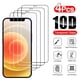 thumbnail image 1 of Protector de pantalla de vidrio para iPhone, cubierta completa para modelos 11, 12, 13, 14, 15 Pro Max, X, XR, Xs Max, 6S, 7, 8 Plus, 4 unidades, 1 of 3