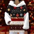 thumbnail image 2 of COM1950s Pyjamas de Noël pour Femmes, Chandail à Capuchon pour Femmes, Imprimé de Noël, Style Cheveux Longs, Manches Longues Chaudes, Haut de Mode Col Rond, Hauts de Noël pour Femmes, Chemise de Noël pour Femmes, 2 of 9