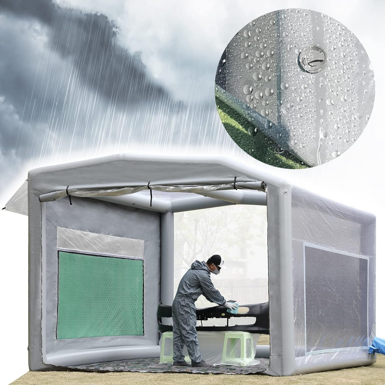 New Version Sewinfla Airtight Waterproof Paint Booth Durable Portable Paint Booth for Overspray Problem