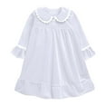 thumbnail image 2 of Gunia Kids Girls Nightgowns Pjs For Girls Long Sleeve Bathrobe Velvet Sleep Dress For Kids Babys Clothes Night Gowns Sleepwear White 8-9 Years, 2 of 4