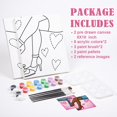 thumbnail image 4 of VOCHIC 2 Pack Sip and Paint Kit, Pre Drawn Canvas for Painting for Adults, Couple Shoes Love Theme Date Night Games Outline Canvas Art Set Valentine's Day Gift Favor, Paints Brushes Pallets(8x10), 4 of 7