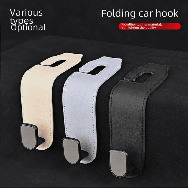 Gancho oculto para respaldo de asiento de coche, gancho invisible de gamuza para guardar objetos pequeños en el interior y la parte trasera del coche