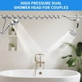 thumbnail image 3 of Tandem Shower Head for Couples with Handheld Filter, Dual Shower Head System Featuring 7 Spray Settings and 360°Rotating Overhead Modes, 3 of 8