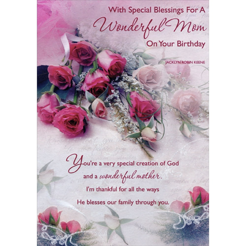 Designer Greetings Pink Roses Special Blessings Religious