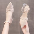 thumbnail image 5 of Summer New Style Mesh Breathable Toe Retro Stiletto Heel Strap Sandals  Style Pointed Toe High Heels, 5 of 5