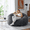 Gray, variant on Sanae 4FT Bean Bag Chair for Adults, Memory Foam Filler Beanbag with Removable Washable Flannel Cover, Lazy Sofa for Living Room, Black
