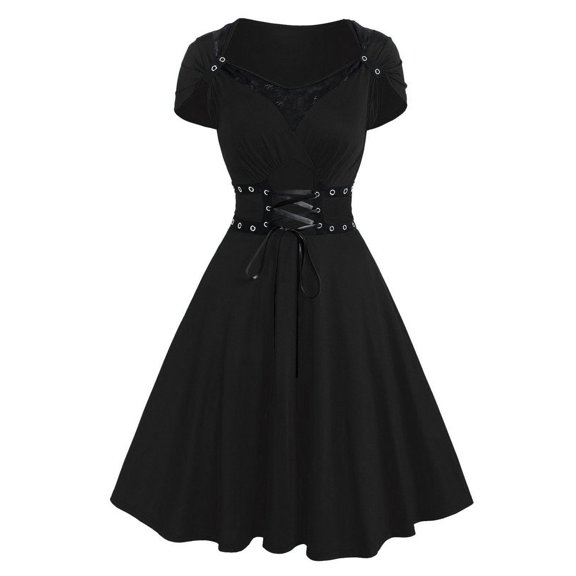 Likimi Hallowmas Dress For Women Stage Show Solid Color Dress Up Halloween Costumes For Performance Comfort Cosplay Dresses Size L
