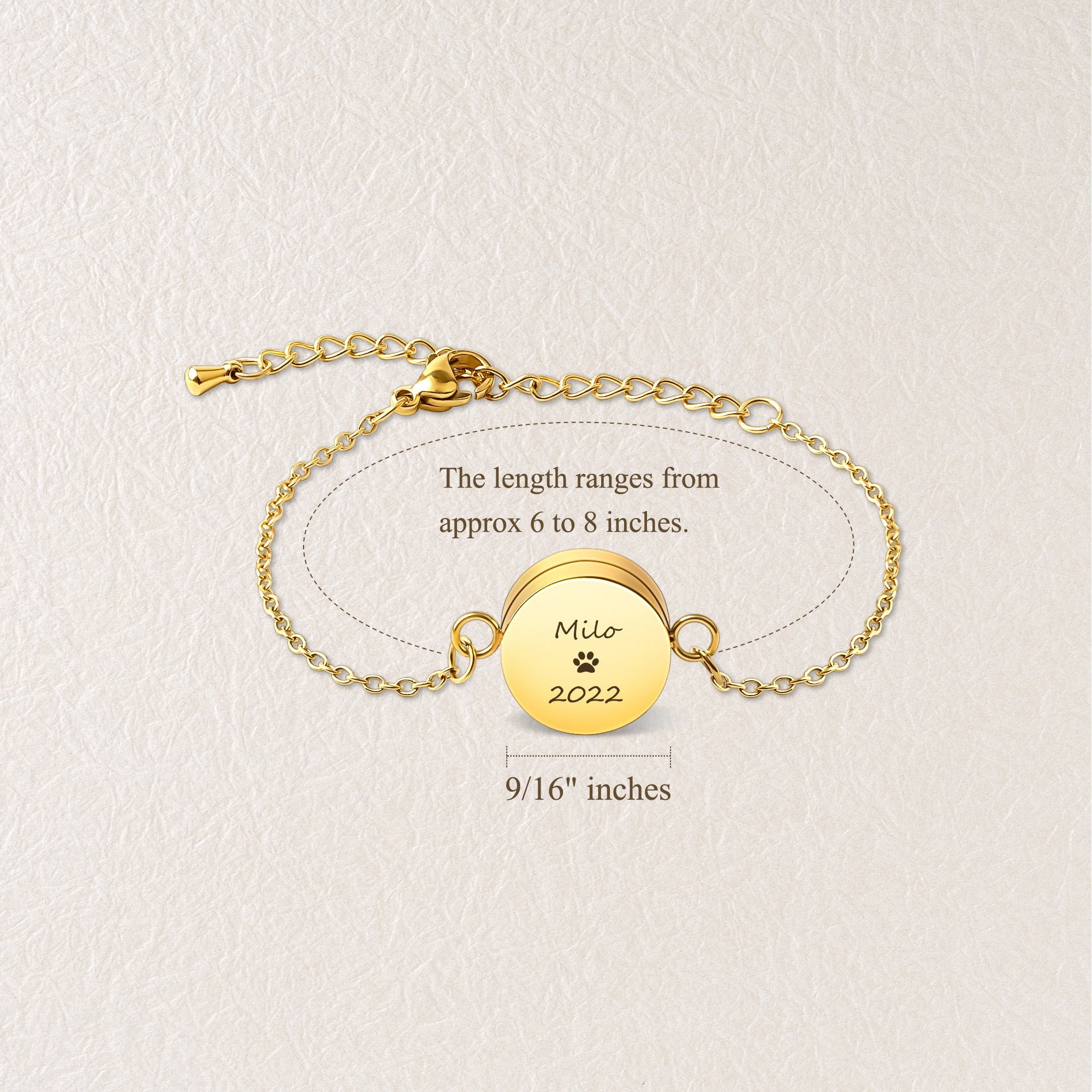 Anavia Personalized Pet Memorial Jewelry, Custom Text Pet/Dog Urn Bracelet for Ashes, Gift for Loss of Pet, Custom Name Memorial Bracelet For Pet Keepsake Cremation Jewelry