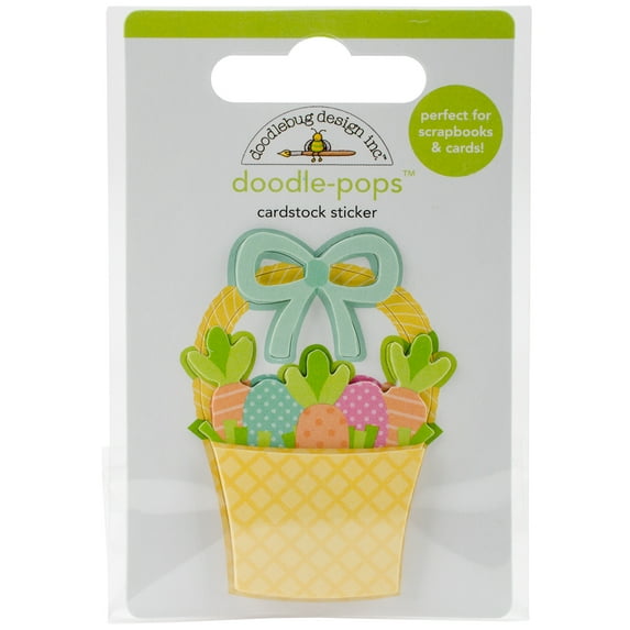Doodlebug EAS5478 Doodlebug Doodle-Pops 3D Stickers - Easter Express Easter Basket