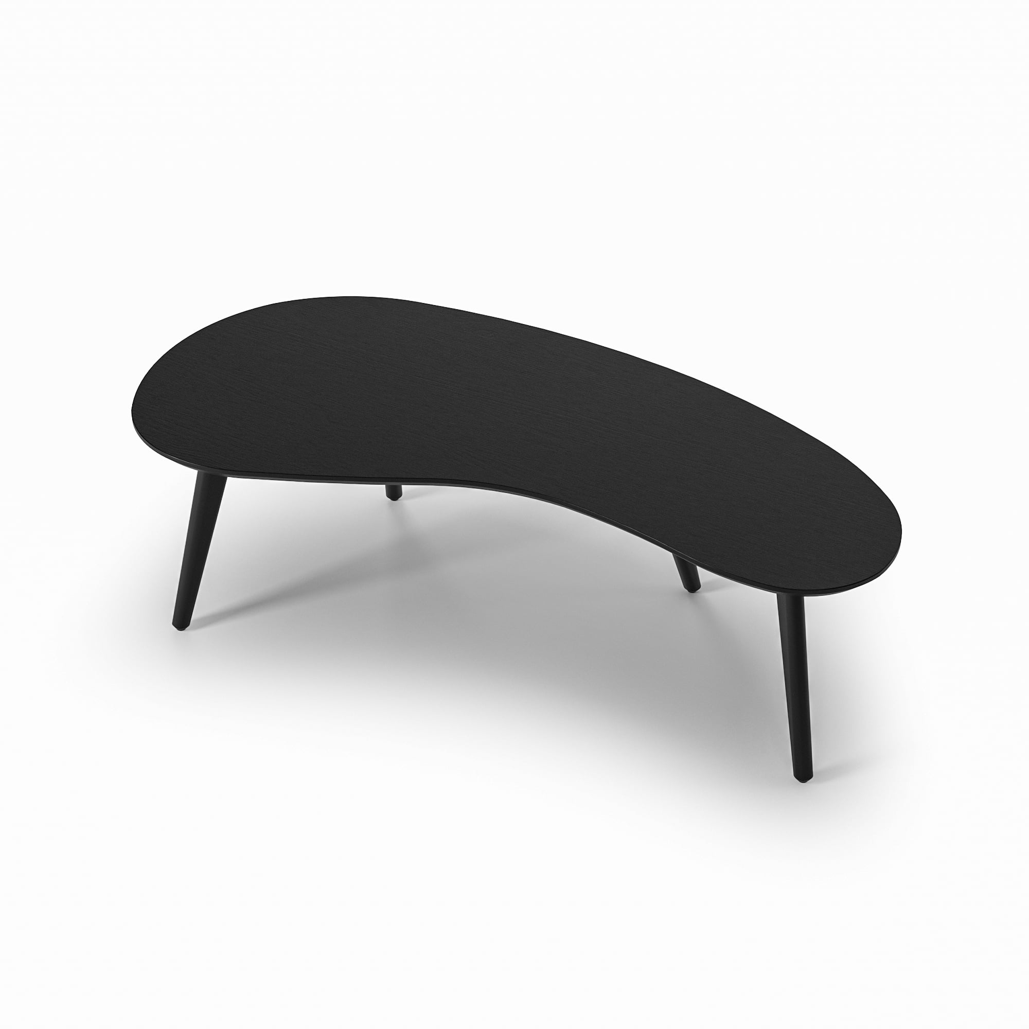 Camaflexi Mid Century Modern Coffee Table Small Tabletop Wood Coffee Desk, Black