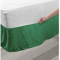 thumbnail image 2 of Lattice Bed Skirt, Diagonal Array of Thin Lines with Small Rectangles on Green Background, Elastic Bedskirt Dust Ruffle Wrap Around for Bedding Decor, 4 Sizes, Forest Green and White, by Ambesonne, 2 of 2