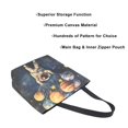 thumbnail image 3 of FORMRS Womens Canvas Tote Bag with Zipper Inner Pocket Shoulder Handbag, Watercolor Astronaut, 3 of 7