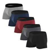 COOPLUS Men's Underwear Boxer Briefs Cotton Stretch Soft Underwear Trunks (5 Pieces)
