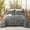 Grey, variant on 100% Cotton Queen Comforter Set,White Ruched Comforter Set 3 Pcs ,Luxury Boho Bedding Set,White Cinched Fluffy Comforter for Bedroom,3 Pcs Vintage Ruffle Bedding Aesthetic Room Decor for All Seasons