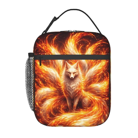 Vibrant Fox Lunch Bag Reusable Thermal Lunch Tote with Handle for Women and Men