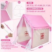 Girls Play Tent - Pink Play House Tent for Kids, Indoor Outdoor Play Tent for Toddlers Girls 3-8