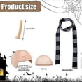 thumbnail image 2 of 4 Pcs Adult Halloween Costume Accessories Set, Latex Bald Head with Wig, Striped Scarf, Fake Long Nose, Role Play Party Cartoon Cosplay, 2 of 5
