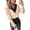 Beige, variant on Ladies V-Neck Shirts Trendy Balloon Sleeve Top with Button Tighten Cuff Trimmed Neck Pullovers Loose Tunic Fashionable Tops Casual Blouses 2025 Soft Clothing