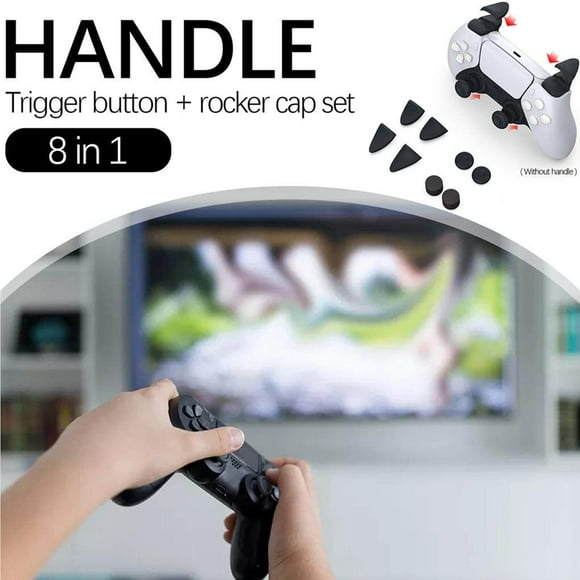 VONKY Thumb Stick Grip Keycaps Joystick Cover 8 in 1, L2 R2 Buttons Trigger Extenders Thumbstick Grips Cap for PS5 Controller