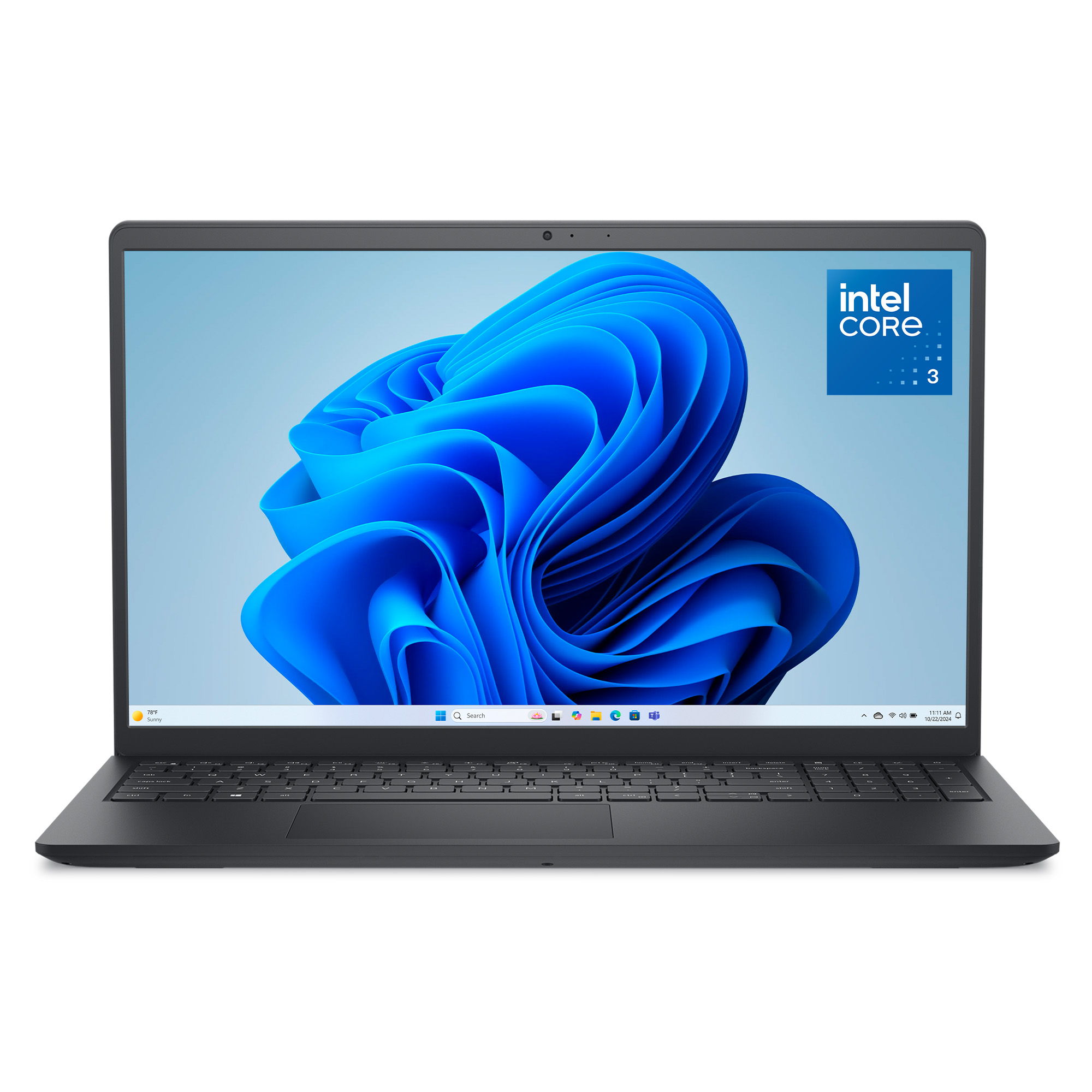 Dell DC15250 15.6" FHD 120Hz Laptop, Intel Core 3 100U, 8GB DDR5 RAM, 512GB SSD, Carbon Black