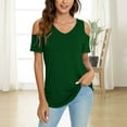 thumbnail image 6 of SHITINN Women's Clothes Womens Summer Casual T Shirt Cute Cold Shoulder Short Sleeve V Neck Tops Womens Tops Short Sleeve Ladies Tops and Blouses, 6 of 6