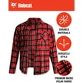 thumbnail image 3 of Bobcat Men's Flannel Shirt - Micro Polar Woven Long Sleeve Button Down Shirts for Men (Sizes: S-XL), 3 of 7