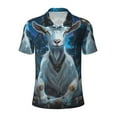 thumbnail image 2 of Daiia Forest Meditating Goat Pattern Men’s Polo Shirts,Solid Deck Shirt,Classic Fit, Breathable Cotton Polo for Casual and Sport Wear-XX-Large, 2 of 7
