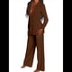 thumbnail image 3 of Trajes de Pantalón para Mujer, Elegantes, de 2 Piezas, Informales, de Negocios, con Solapa, Larga, Blazer Abierto, Conjunto de Traje. Café S, 3 of 7