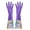 🔥 Purple_Hot#3644, variant on Cleaning Gloves Rubber Velvet Flower Pattern | Long Cuff Dishwashing Gloves | Non-Slip Flocked Lining | Resistant to Heat & Chemicals | Soft Cotton | 1 Pair | M 7.5-8.5cm