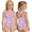 Pink, variant on Girls Piece Rash Guard Swimsuit for Girls Long Sleeve UPF 50 with Skirt Ideal for Outdoor Spring Summer Swimming, 9-10 Years, Pink
