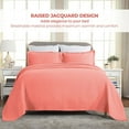 thumbnail image 3 of Superior Solitaire Cotton Decorative Bedspread and Sham Set, King, Coral, 3 of 10