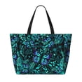 thumbnail image 2 of Sigee Blue Floral with Butterflies Print Extra Large Waterproof Beach Travel Bag with Zipper - Durable and Versatile for Vacation, Gym, and Daily Use, 2 of 7