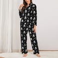 thumbnail image 2 of Gukieu Pirate skull Print Women's Long Sleeve Pajama Set, Button Top Elastic Pocket Pajama Pants Two Piece Set Home Wear-X-Large, 2 of 7