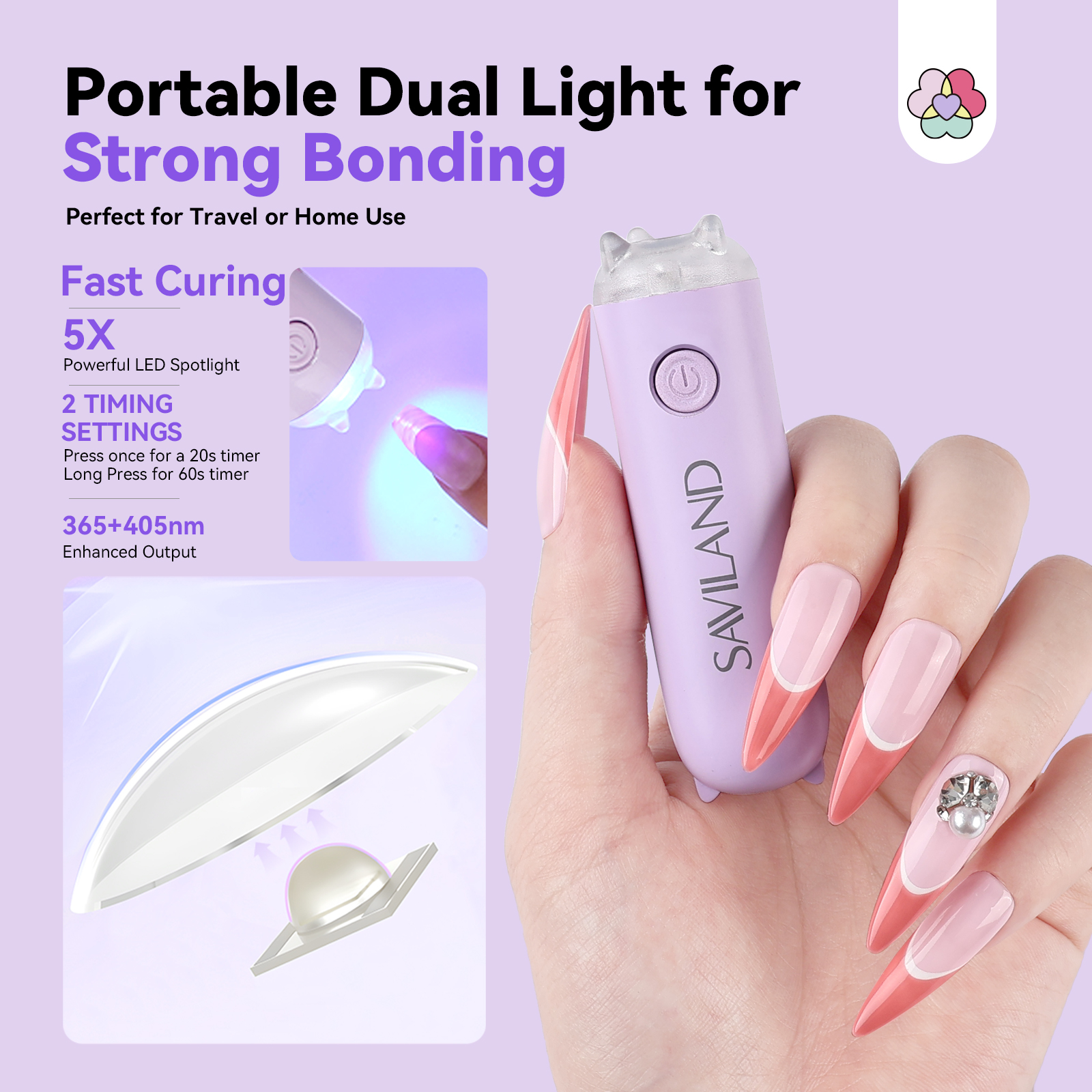 Saviland Solid Nail Glue Gel Kit with UV Lamp photo 6