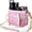 Light Pink, variant on Family Size 4 Compartment Drink Carrier Bag Insulated Multiple Tumbler Holder Caddy with Adjustable Strap and Handle for Travel Sports Family Outings (Black)