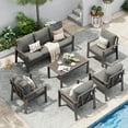thumbnail image 2 of UDPATIO Aluminum Patio Furniture Set, Contemporary Outdoor Couch Set, Aluminum Patio Conversation Set, Gray, 2 of 9