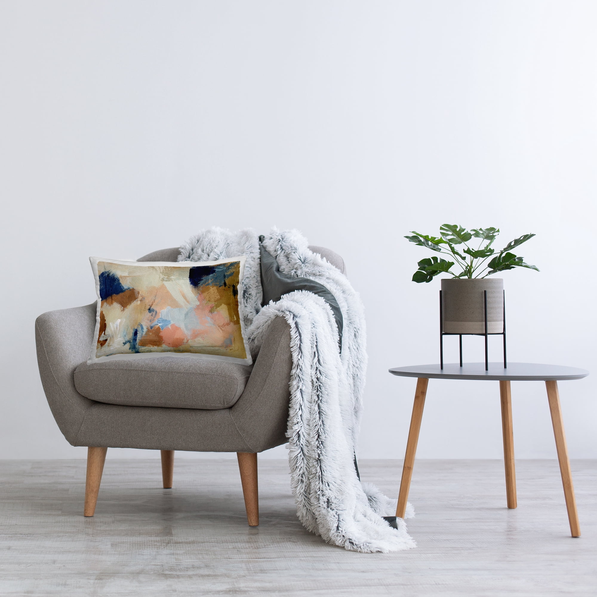 Stupell Industries Chaotic Neutral Paint Decorative Printed Throw Pillow Design by Victoria Barnes .