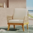 thumbnail image 4 of Euroco Outdoor Rope Weave Club Chair, Acacia Wood Frame, Weather-Resistant Patio Accent Chair, 28" Wide, 4 of 9