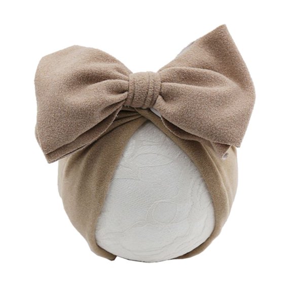 UNTERING Baby Hat Baby Turban Hat Bow Solid Color Cotton Newborn Infant Sweet Girls Toddler Elastic Caps Headwraps