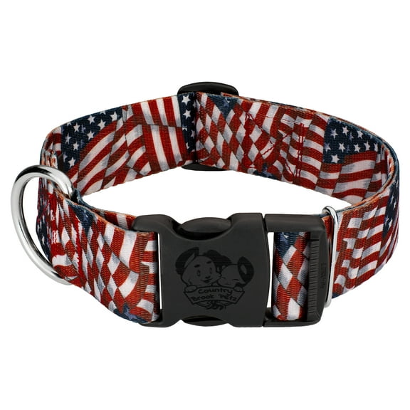 Country Brook Petz® 1 1/2 inch Deluxe Patriotic Tribute Dog Collar, Large