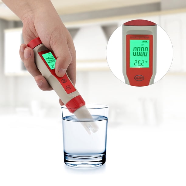 Probador de agua digital portátil ANGGREK 4 en 1 TDS PH EC TEMP Meter Pluma de prueba de pureza