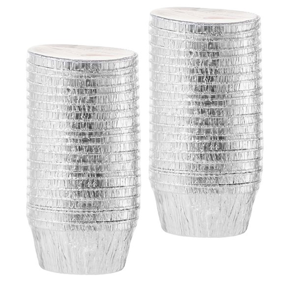 40 Pcs Oven Tray Bozai Cake Tin Foil Cup Mini Flan Molds Pudding Mousse Tart Boxes Pans with Lids